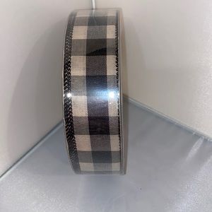 50 yards 1.5 inch Members Mark Black and Tan Plaid  Ribbon